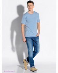 Мужская голубая футболка от Calvin Klein