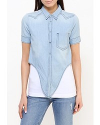 Женская голубая футболка от Diesel