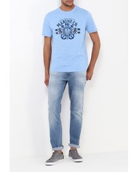 Мужская голубая футболка от F5