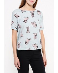 Женская голубая футболка от Jennyfer