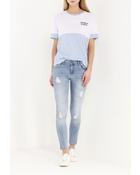 Женская голубая футболка от Jennyfer