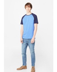 Мужская голубая футболка от Mango Man