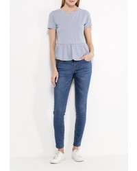 Женская голубая футболка от Miss Selfridge