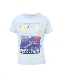 Женская голубая футболка от Pepe Jeans