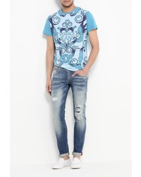 Мужская голубая футболка от Versace Jeans