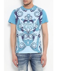 Мужская голубая футболка от Versace Jeans