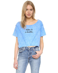 Женская голубая футболка от Wildfox Couture