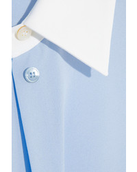 Голубая шелковая блуза на пуговицах от Michael Kors