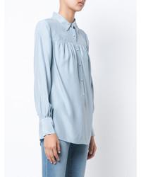 Голубая шелковая блузка от Frame