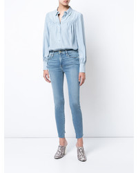 Голубая шелковая блузка от Frame