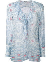 Голубая шелковая блузка от Dondup
