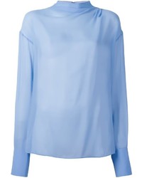 Голубая шелковая блузка от Emilio Pucci