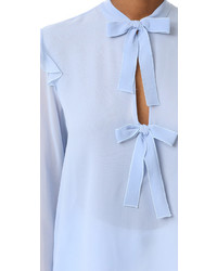 Голубая шелковая блузка от Giambattista Valli