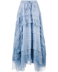 Голубая шелковая длинная юбка от P.A.R.O.S.H.