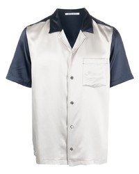Мужская голубая шелковая рубашка с коротким рукавом от Wood Wood