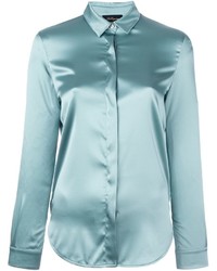Женская голубая шелковая рубашка от Les Copains