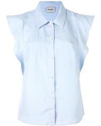 Женская голубая шелковая рубашка от Rachel Comey
