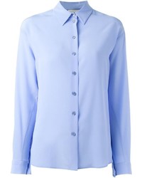 Женская голубая шелковая рубашка от Stella McCartney