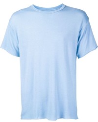 Женская голубая шелковая футболка от The Elder Statesman