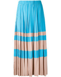Голубая шелковая юбка со складками от No.21