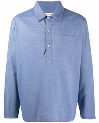 Мужская голубая шерстяная рубашка с длинным рукавом от MACKINTOSH