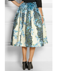 Голубая юбка-миди с цветочным принтом от Tibi