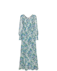 Голубое вечернее платье с цветочным принтом от Zimmermann