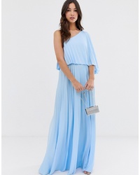 Голубое вечернее платье со складками от ASOS DESIGN