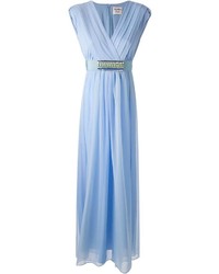 Голубое вечернее платье со складками от Max Mara