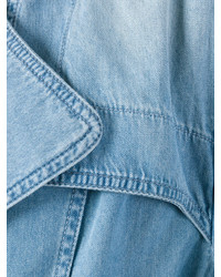 Женское голубое джинсовое пальто от Balmain