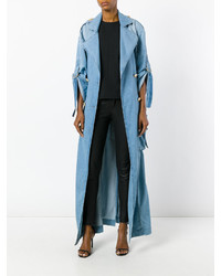 Женское голубое джинсовое пальто от Balmain