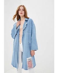 Женское голубое джинсовое пальто от SH