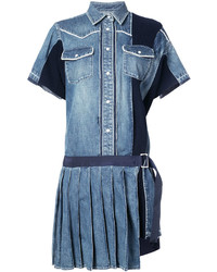 Голубое джинсовое платье-рубашка от Sacai