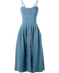 Голубое джинсовое платье со складками от Forte Forte