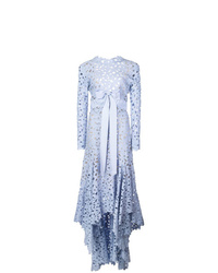 Голубое кружевное вечернее платье от Oscar de la Renta