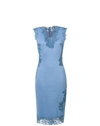 Голубое кружевное облегающее платье от Ermanno Scervino