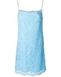 Голубое кружевное платье прямого кроя от Emilio Pucci