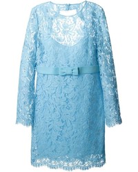 Голубое кружевное платье-футляр от Emilio Pucci