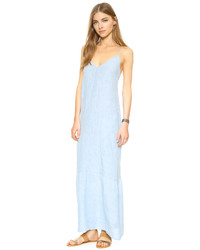 Голубое льняное платье от J Brand