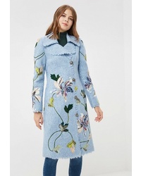 Женское голубое пальто с цветочным принтом от Yukostyle