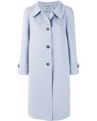 Женское голубое пальто от Prada