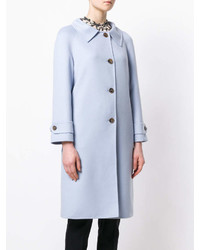 Женское голубое пальто от Prada