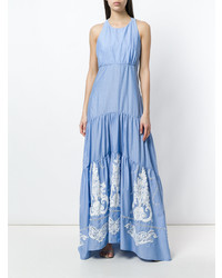 Голубое платье-макси с вышивкой от Black Coral