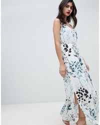 Голубое платье-макси с цветочным принтом от Soaked in Luxury