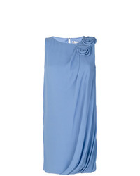 Голубое платье-миди с украшением от Lanvin