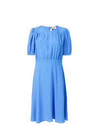Голубое платье-миди со складками от N°21