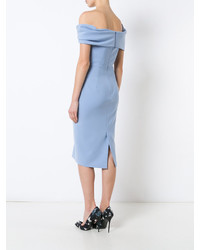 Голубое платье с открытыми плечами от Christian Siriano