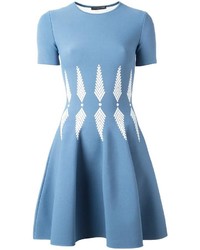 Голубое платье с принтом от Alexander McQueen