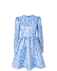 Голубое платье с пышной юбкой с цветочным принтом от Calvin Klein 205W39nyc