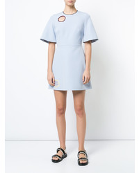 Голубое платье с пышной юбкой от Roksanda